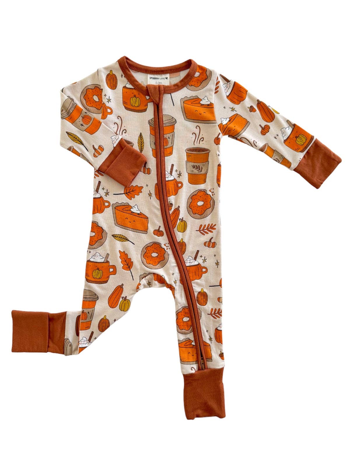 Pumpkin Patch Fall Bamboo Baby Sleeper | Two-Way Zipper Footie Pajamas