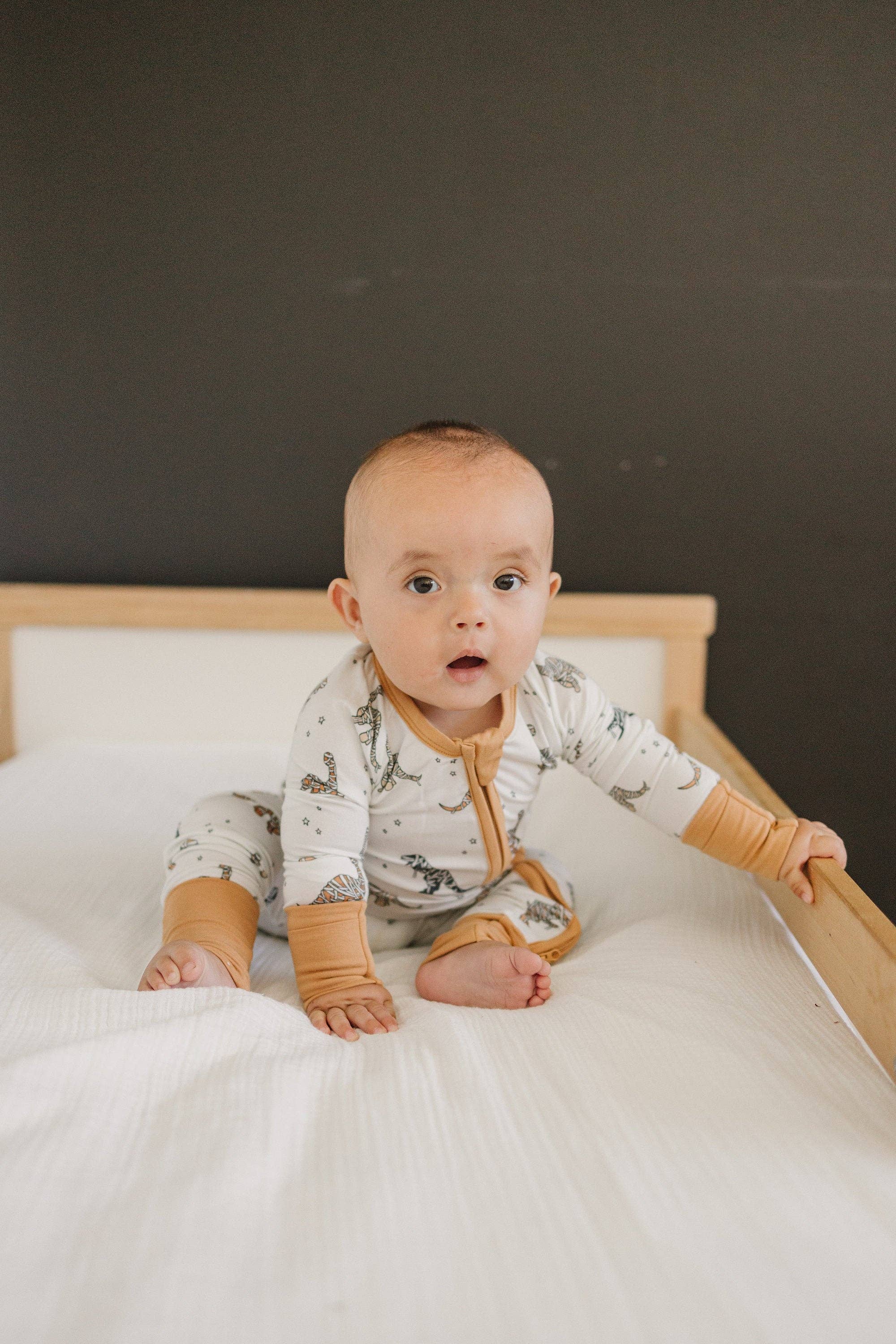 Mummy-Saurus Rex Bamboo Sleeper $30.00