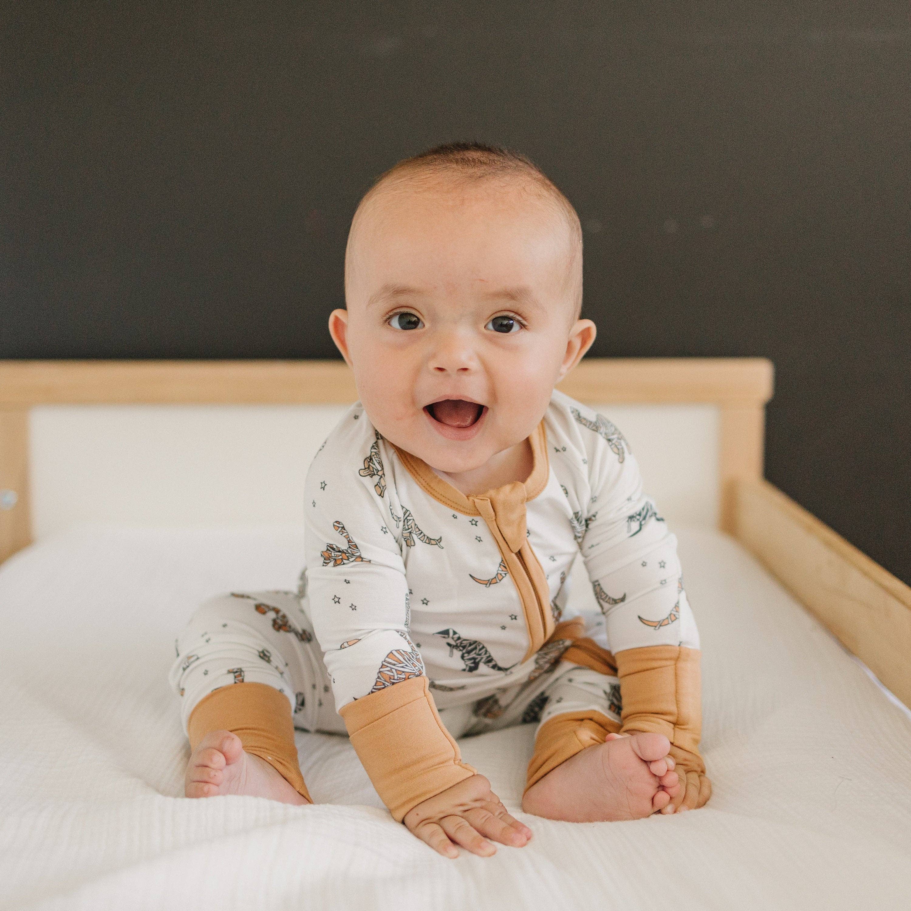 Mummy-Saurus Rex Bamboo Sleeper $30.00