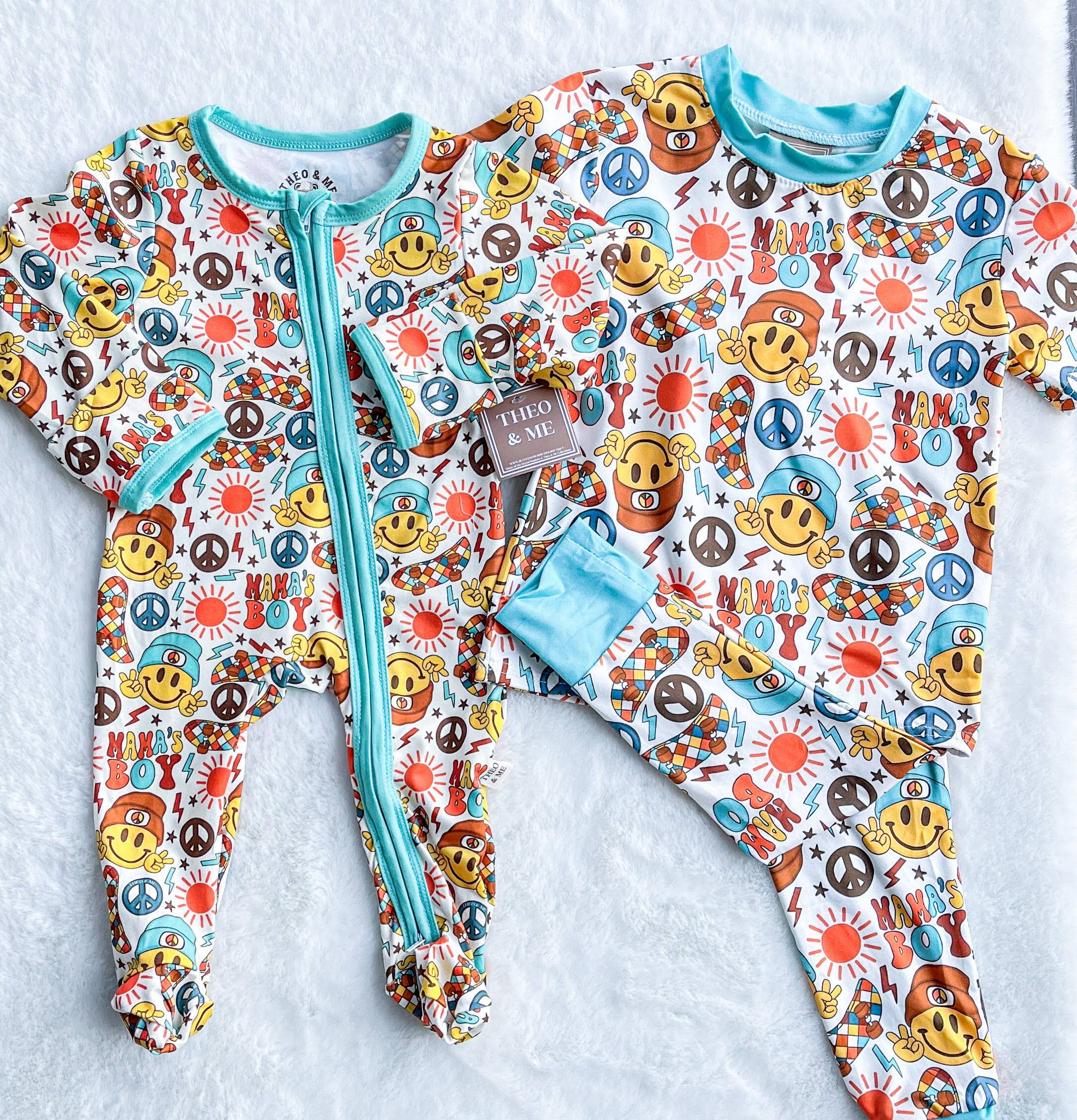Boy Mama Peace Sign Sleeper $28.00