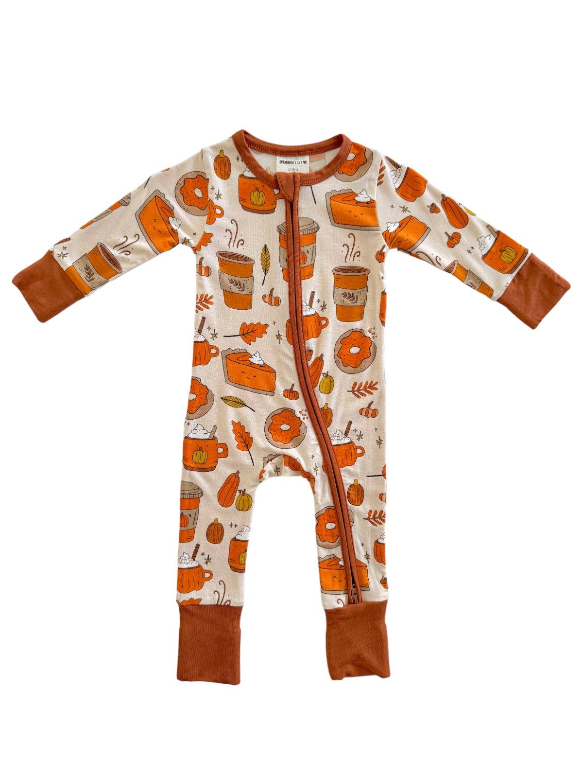 Pumpkin Patch Fall Bamboo Baby Sleeper | Two-Way Zipper Footie Pajamas