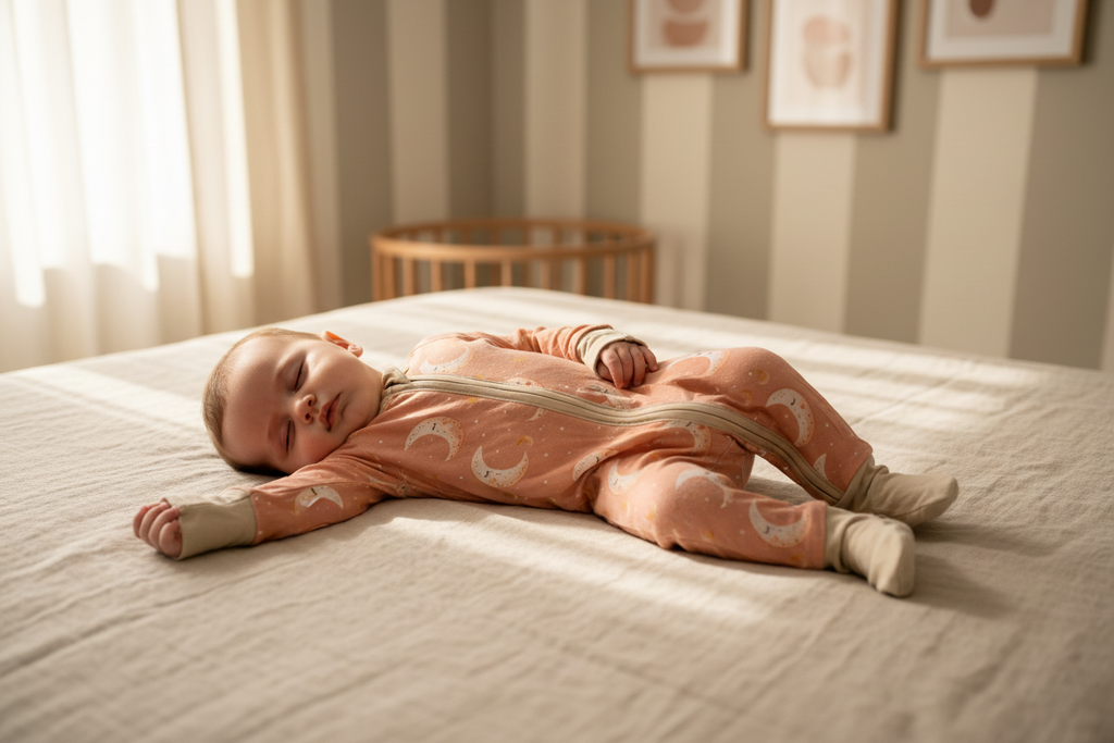 Lullaby Moon Bamboo Sleeper — Pink