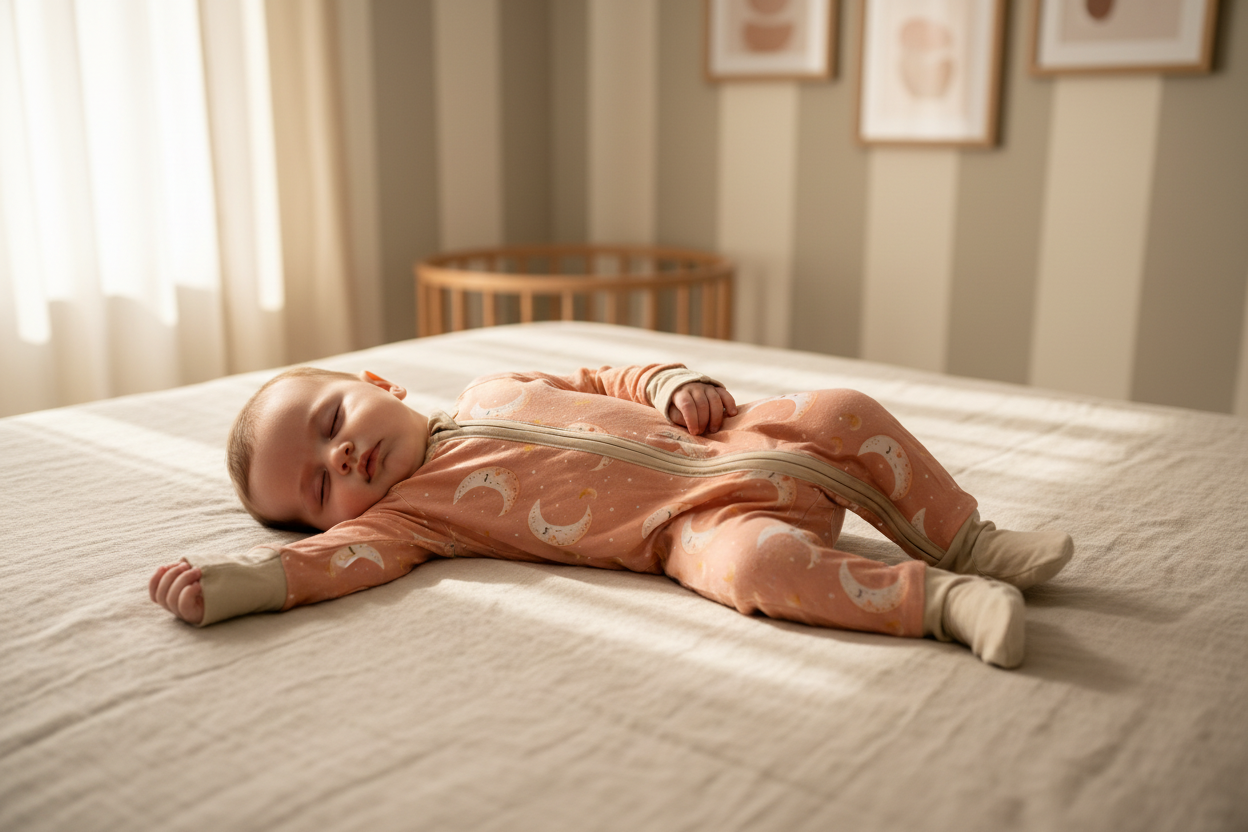 Lullaby Moon Bamboo Sleeper — Pink